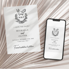 Reserva La Fecha Palomas Minimalistas Modernas Escritura Elegante B