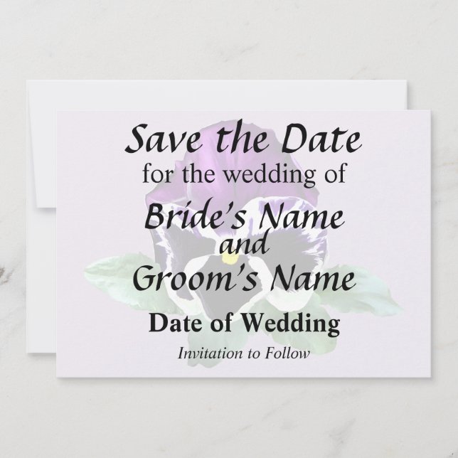 Reserva La Fecha Pansia morada y blanca (Anverso)