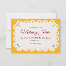 Reserva La Fecha Papel Picado Yellow Nuestra Boda Spanish Wedding