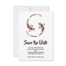 Par de peces Koi Japonés Negro y Rojo