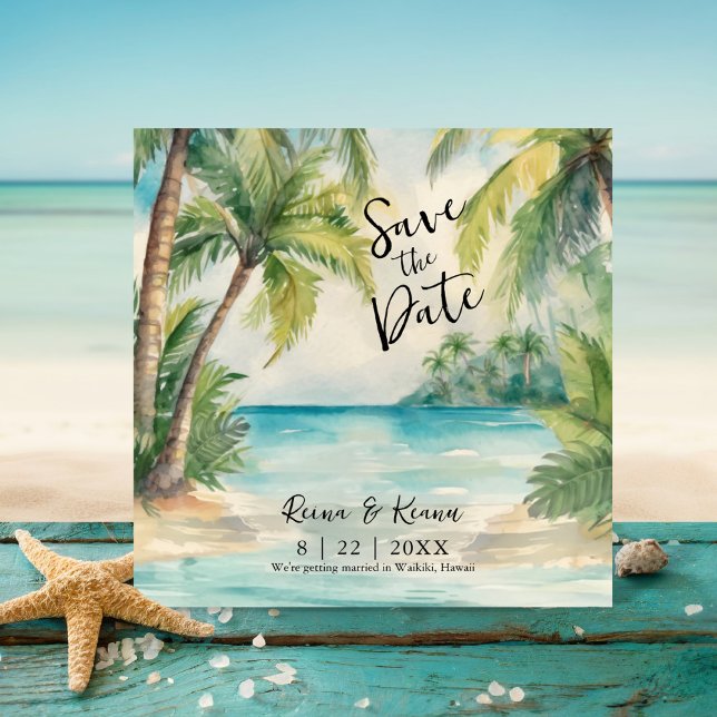 Reserva La Fecha Paraíso Palmas Tropical Beach Wedding (Subido por el creador)