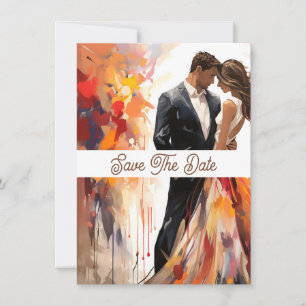 Reserva La Fecha Pareja de boda otoño salva la fecha