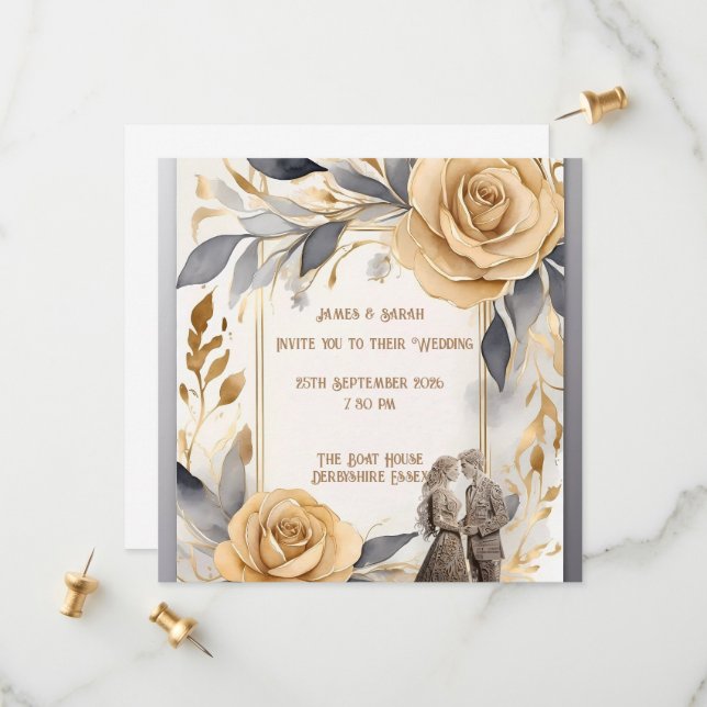 Reserva La Fecha Pareja de Boda Personalizada  (Anverso/Reverso In Situ)