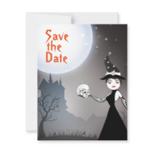 Pareja de Bruja y Calavera Boda de Halloween con L