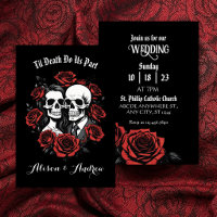 Pareja de cráneos gótica con rosas boda 