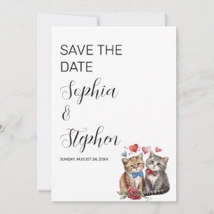 Reserva La Fecha Pareja de gatos enamorados