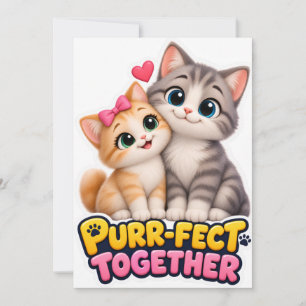 Reserva La Fecha Pareja de Gatos Lindos Amor Divertido Perfectos Ju