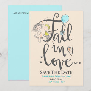 Reserva La Fecha Pareja linda enamorada dibujando tipografía enamor