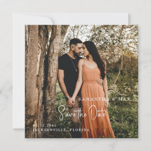 Reserva La Fecha Pareja Simple Foto Moderno Cuadrado Save the Date