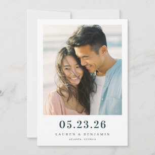 Reserva La Fecha Pasado Romántico Minimalista Fotográfico