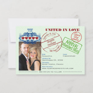 Reserva La Fecha Pasaporte al Amor Destino de Boda Lindo Verde