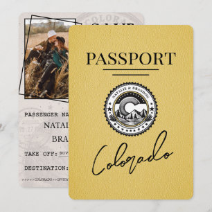 Reserva La Fecha Pasaporte amarillo de Colorado salva la fecha
