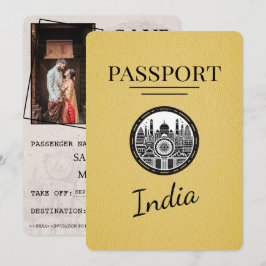 Reserva La Fecha Pasaporte Amarillo de la India Salva la fecha