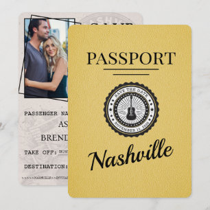 Reserva La Fecha Pasaporte amarillo de Nashville Guardar la fecha
