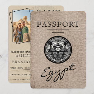 Reserva La Fecha Pasaporte beige de Egipto para guardar la fecha de
