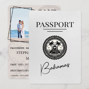 Reserva La Fecha Pasaporte blanco de Bahamas salva la fecha