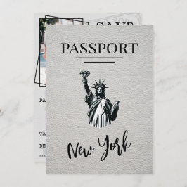 Reserva La Fecha Pasaporte blanco de la ciudad de Nueva York Salve 