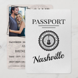 Reserva La Fecha Pasaporte blanco de Nashville Guardar la fecha
