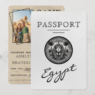 Reserva La Fecha Pasaporte Blanco Egipto Boda Guardar la Fecha