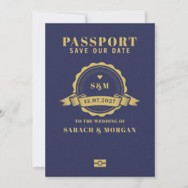 Reserva La Fecha Pasaporte Boda de Destino Monograma