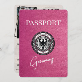 Reserva La Fecha Pasaporte de Alemania Rosa Magenta Salve la fecha