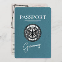 Pasaporte de Alemania verde azulada Salve La Fecha