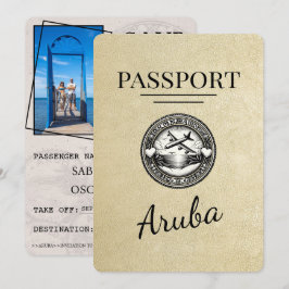 Reserva La Fecha Pasaporte de Aruba de Champagne salva la fecha