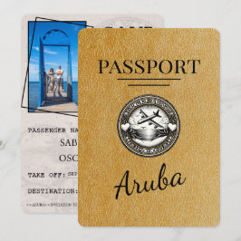 Reserva La Fecha Pasaporte de Aruba Dorado Salve La Fecha