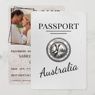 Reserva La Fecha Pasaporte de Australia Blanca Salve La Fecha