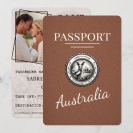 Reserva La Fecha Pasaporte de Australia marrón salva la fecha