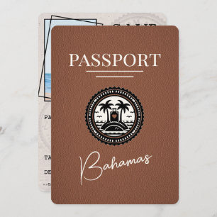 Reserva La Fecha Pasaporte de Bahamas marrón salva la fecha