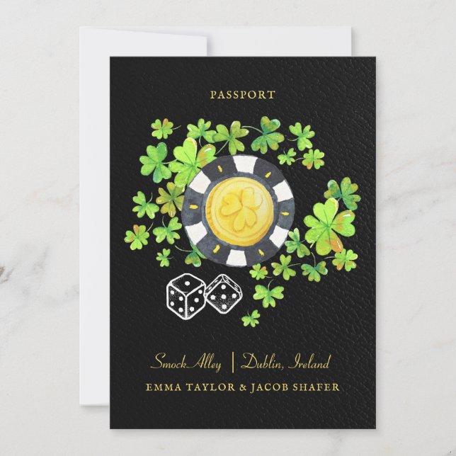 Reserva La Fecha Pasaporte de Boda de Destino Save the Date | Irlan (Anverso)