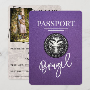 Reserva La Fecha Pasaporte de Brasil morado salva la fecha