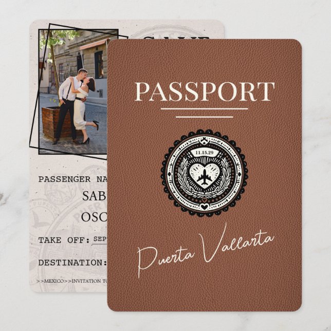 Reserva La Fecha Pasaporte de Brown Puerta Vallarta Guardar la fech (Anverso / Reverso)
