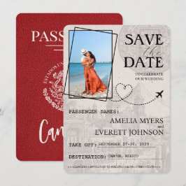 Reserva La Fecha Pasaporte de Cancún Rojo Guardar la fecha