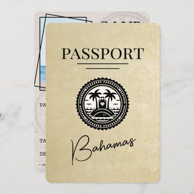 Reserva La Fecha Pasaporte de Champagne Bahamas Salven la fecha (Anverso / Reverso)