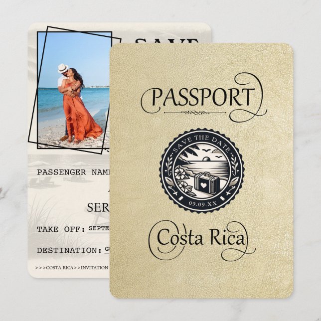 Reserva La Fecha Pasaporte de Champagne Costa Rica (Anverso / Reverso)