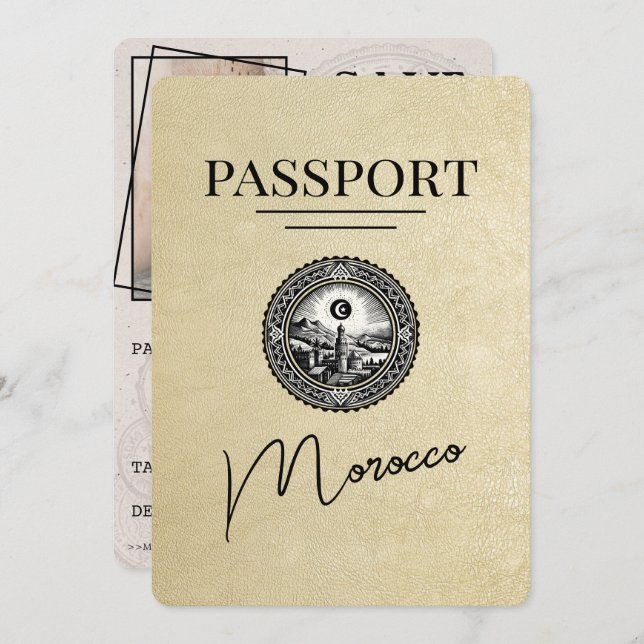 Reserva La Fecha Pasaporte de Champagne Marruecos Salva la fecha (Anverso / Reverso)