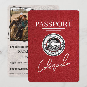 Reserva La Fecha Pasaporte de Colorado Rojo Salva la fecha
