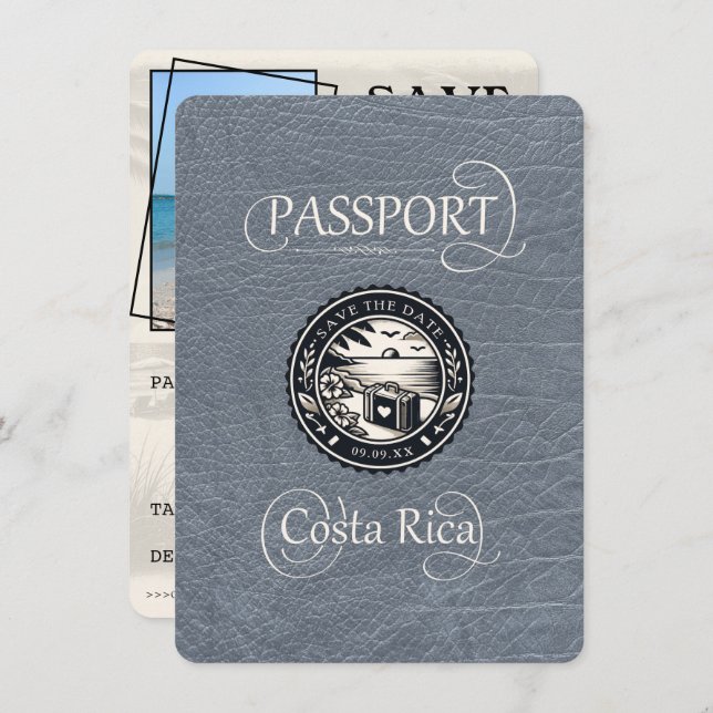 Reserva La Fecha Pasaporte de Costa Rica de plata (Anverso / Reverso)
