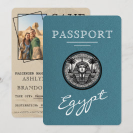 Reserva La Fecha Pasaporte de Egipto en Verde Claro para Guardar la
