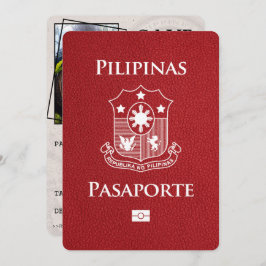 Reserva La Fecha Pasaporte de Filipinas Rojo Salva La Fecha