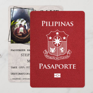 Reserva La Fecha Pasaporte de Filipinas Rojo Salva La Fecha