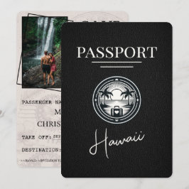 Reserva La Fecha Pasaporte de Hawaii Negro Salva La Fecha