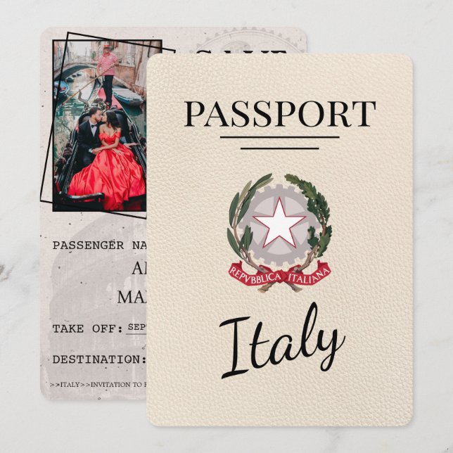Reserva La Fecha Pasaporte de Ivory Italia (Anverso / Reverso)