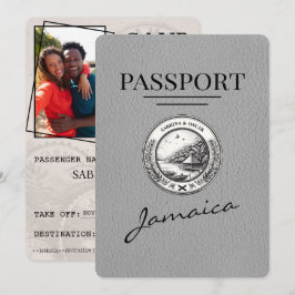 Reserva La Fecha Pasaporte de Jamaica gris salva la fecha