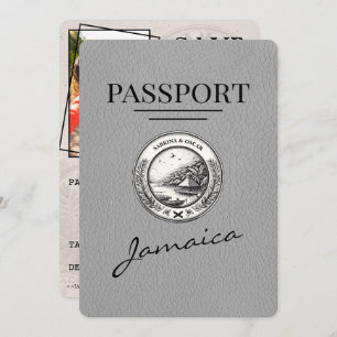 Reserva La Fecha Pasaporte de Jamaica gris salva la fecha