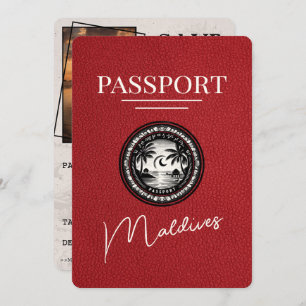 Reserva La Fecha Pasaporte de las Maldivas Rojas Salva la fecha