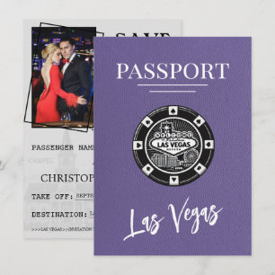 Reserva La Fecha Pasaporte de Las Vegas Lila Save The Date