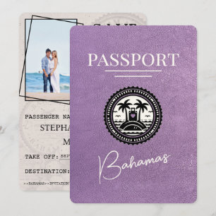 Reserva La Fecha Pasaporte de Lavender Purple Bahamas salva la fech